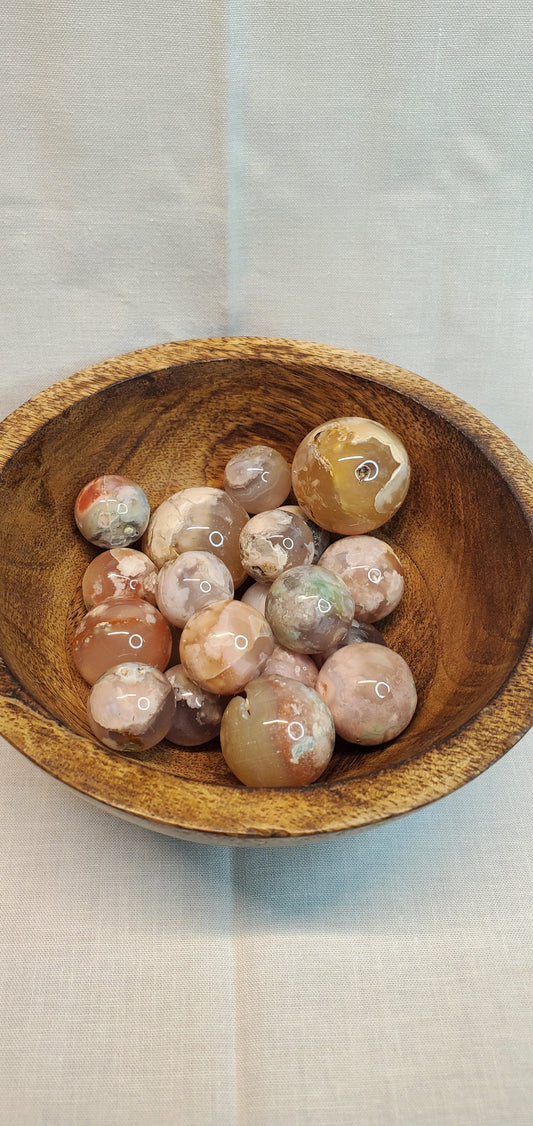 Flower Agate Spheres